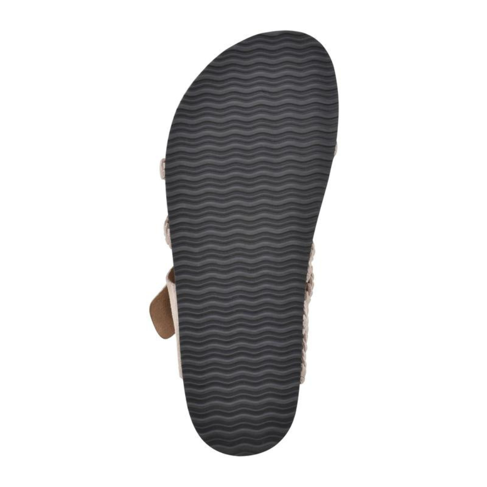 Braided Strap Buckle Cork Footbed Slide Sandals