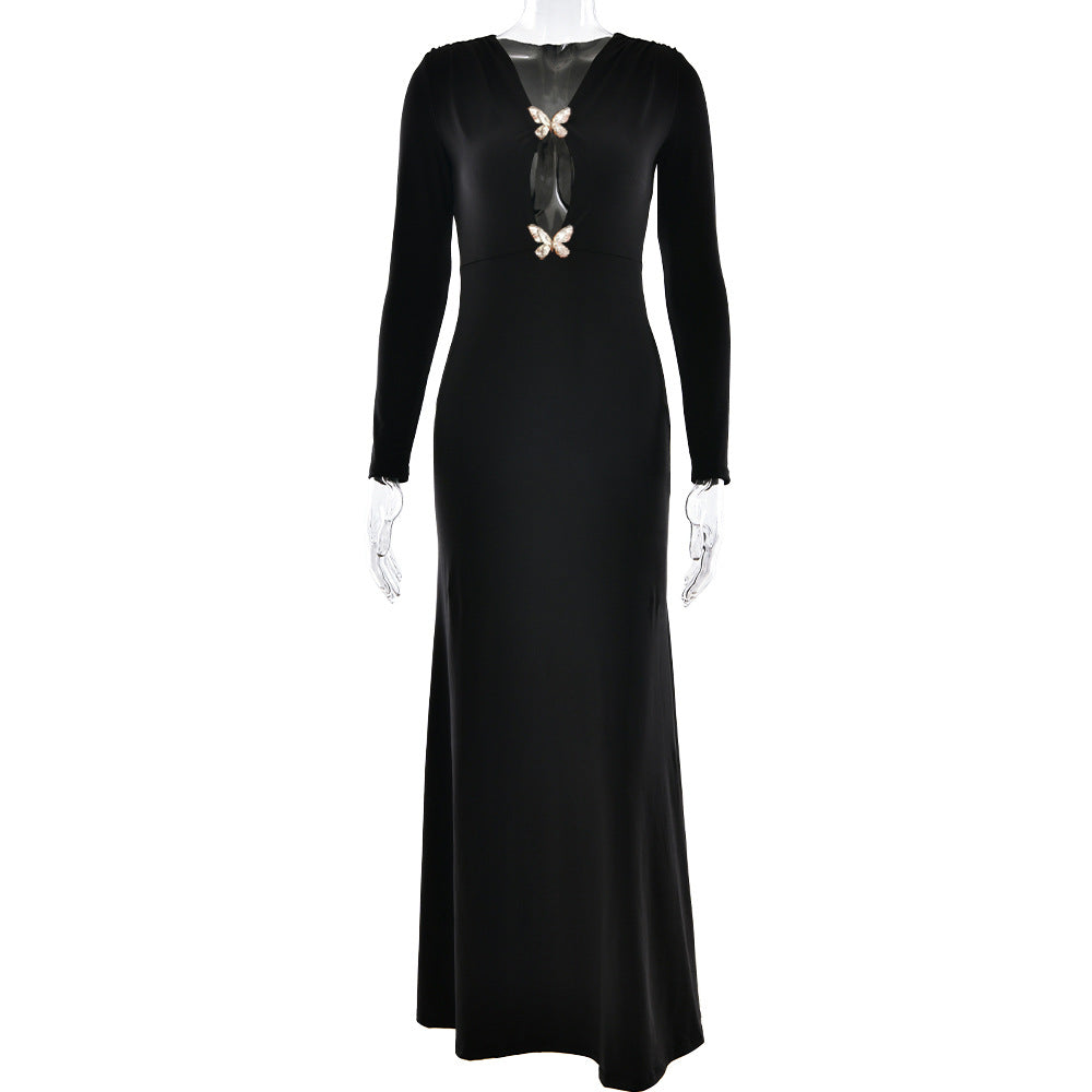 Billowing Maxi Dress - Black