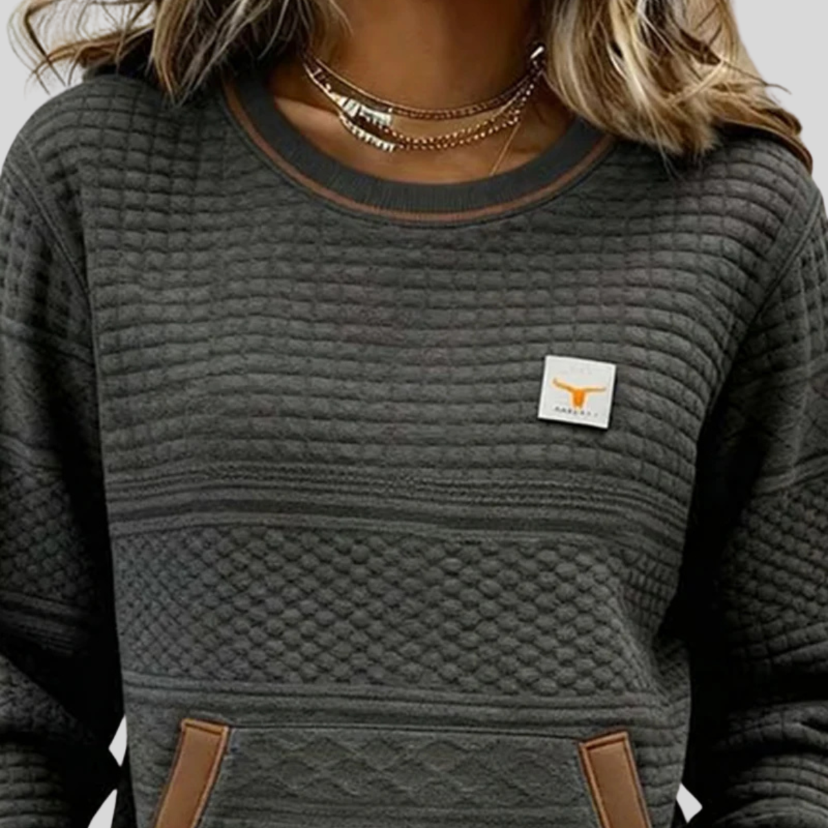 Orsolya | Crew Neck Colorblock Sweatshirt
