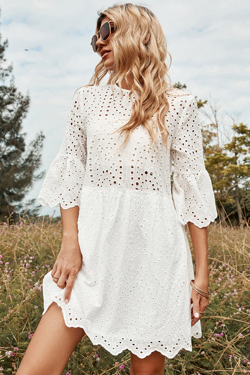 All Of My Heart Crochet Lace Mini Dress - View 4