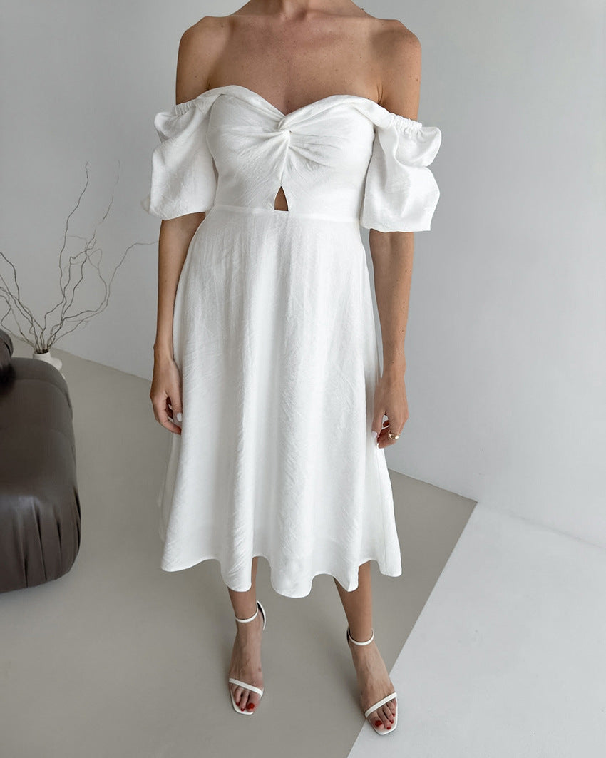 Fae Off Shoulder Dress White