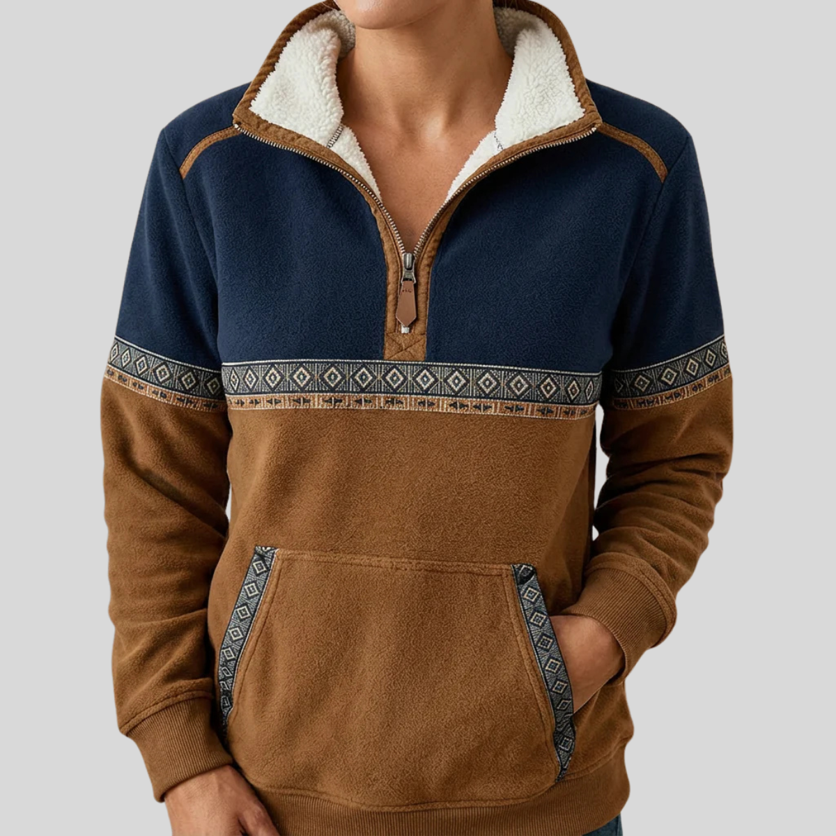 Ismay | Sherpa Collar Half-Zip Pullover