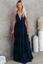 Angel in Disguise Lace Floral Backless Maxi Dress - 3 Colors - View 5