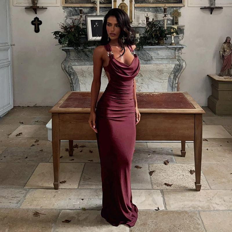 Solomon Maxi Dress - Maroon