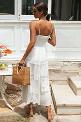 Making Moves White Lace Sleeveless Maxi Dress - View 2
