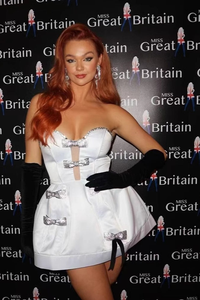 Bow Crystal Bandage Graduation Party Dress