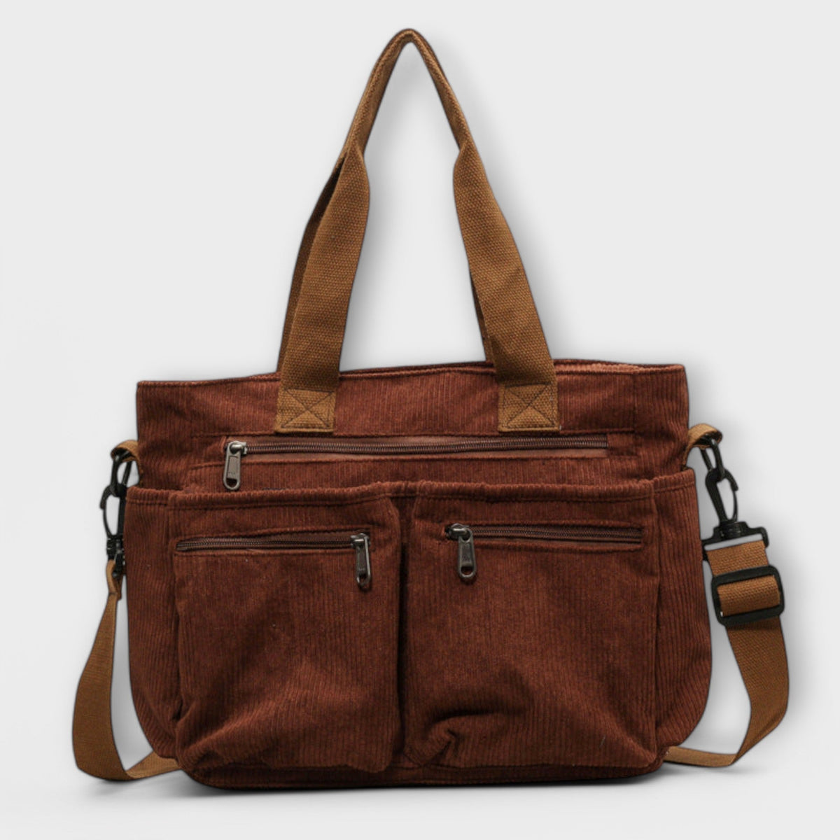 Corduroy Multi Pocket Tote Bag