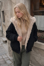 Fur Hooded Insulated Jacket