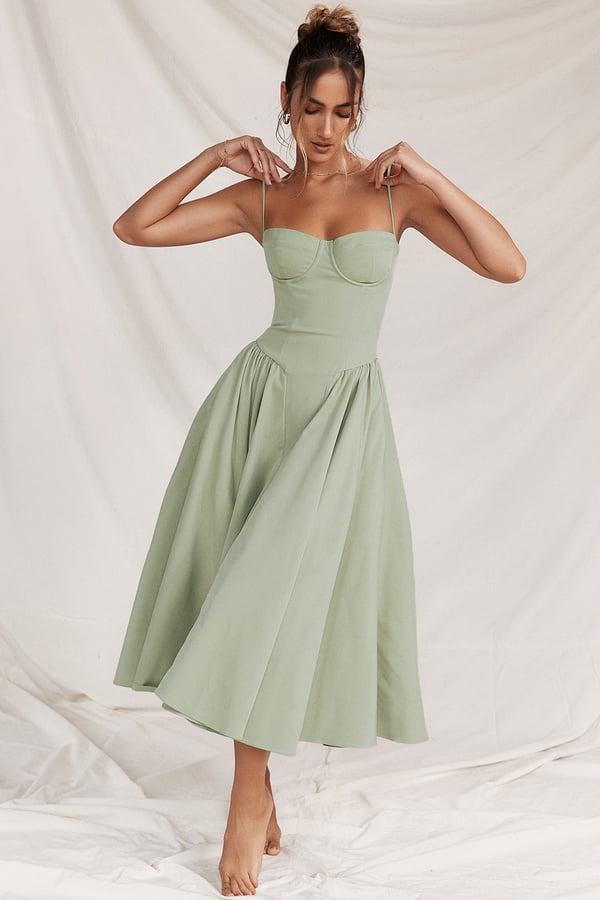 Carolyn Sleeveless Corset Midi Dress