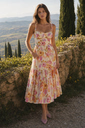 Bardot Flounce Hem Ditsy Floral Slip Dress