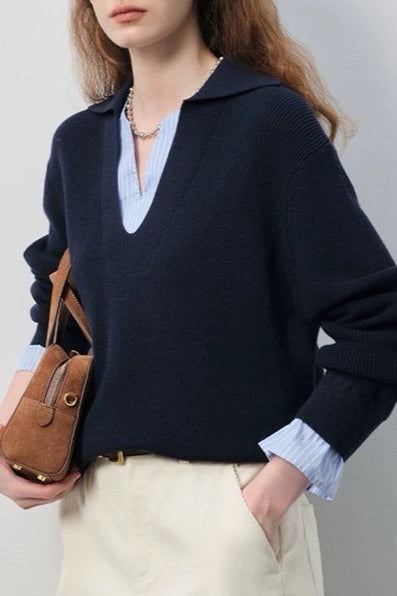 TwoinOne Wool Blend Knit Top