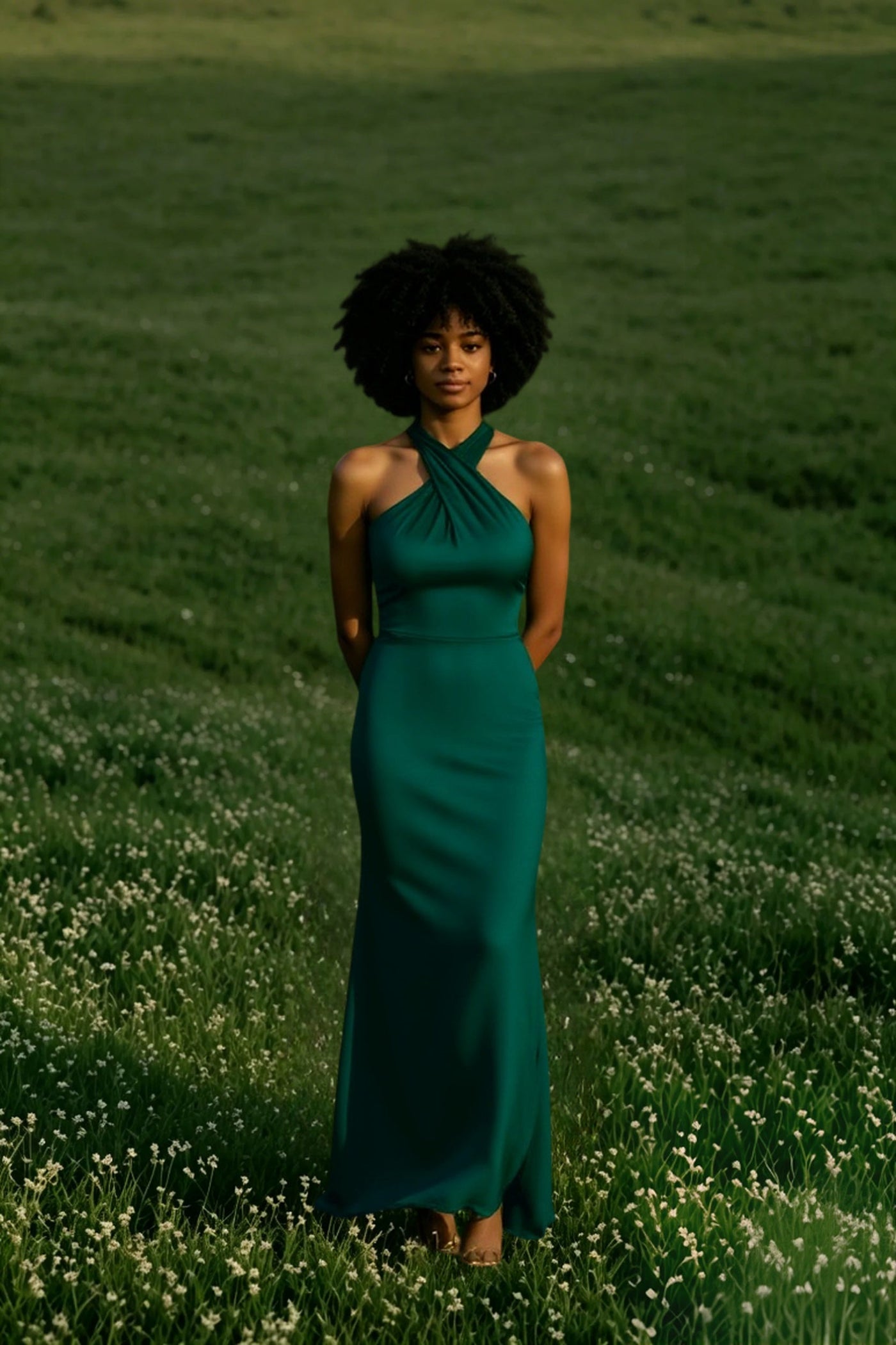 Bianca Crossover Halter Neck Dress