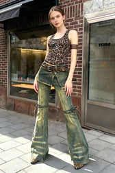 Blue Baggy High Waist Cargo Jeans