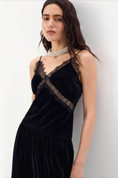 Velvet Lace Trim Cami Top