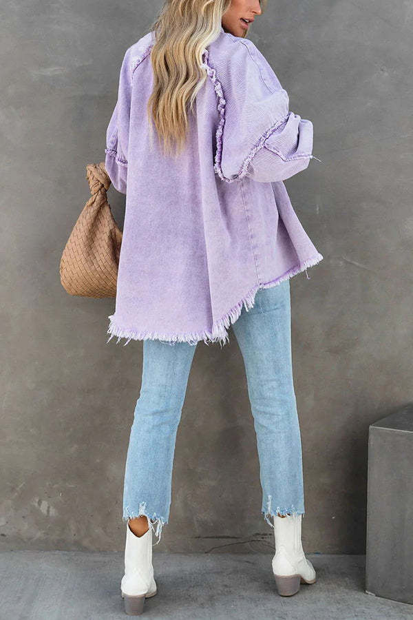 Bring It On Frayed Shirt Jacket