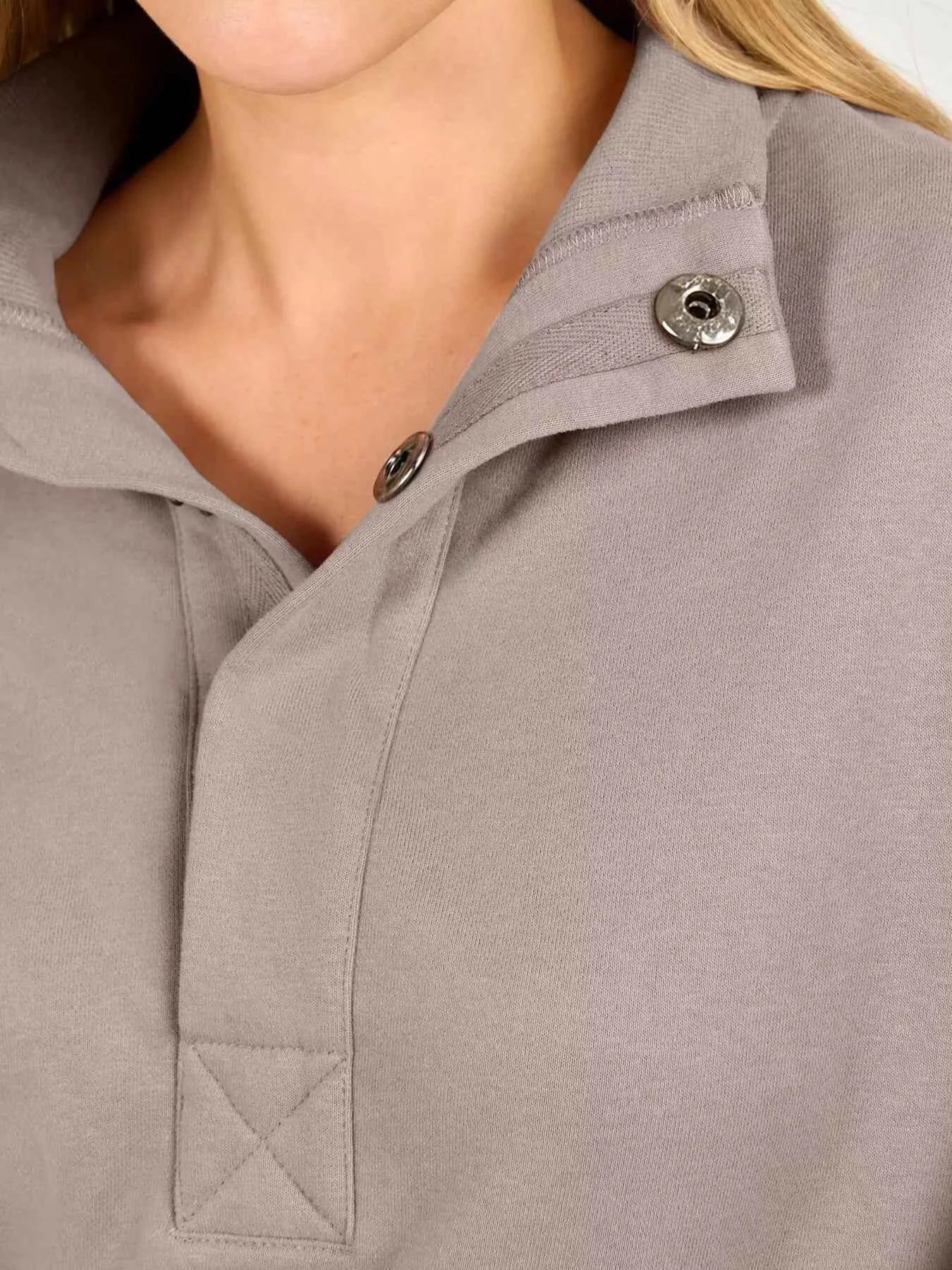 Half Snap Dropped Shoulder Sweatshirt