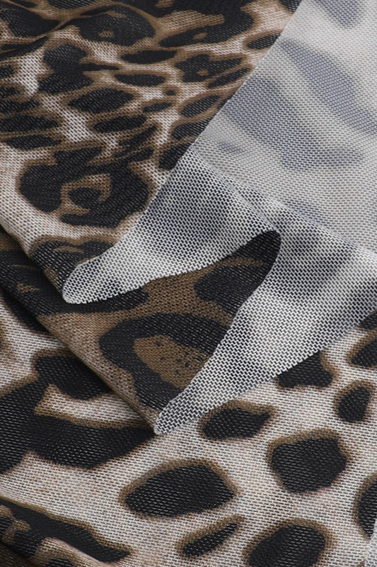 Chic Edition Leopard Print Maxi Work Dress