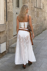 Low Waist Lace Trim Bodycon Pencil Skirt