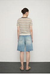 Vintage Wash Straight Cutoff Shorts