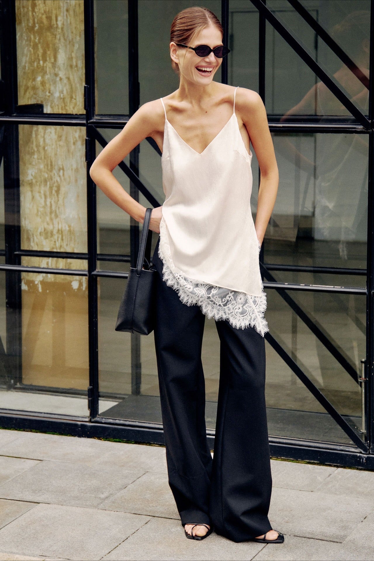 Lace Hem V-Neck Cami Top