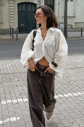 Smocked Lantern Sleeve Blouse