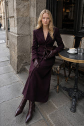 Notched Collar Single Breasted Slim Overcoat