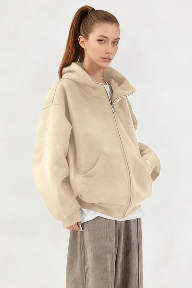 Heavyweight Structured Print Zip Hoodie