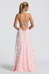 Jacquard Cami Backless Maxi Lace Dress 9