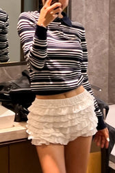 Ruffle Tiered Layered Bubble Shorts