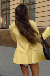 Elevated Lapel Detail Long Sleeve Blazer