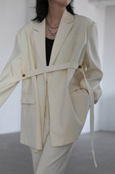Deconstructed Wide Lapel Draped Blazer