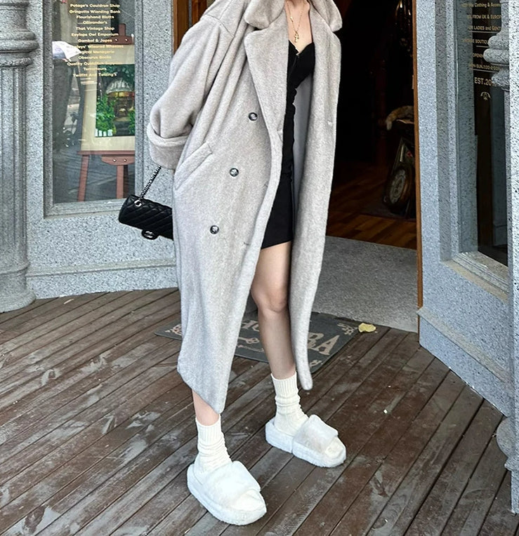 Oversized Faux Mink Fluffy Overcoat