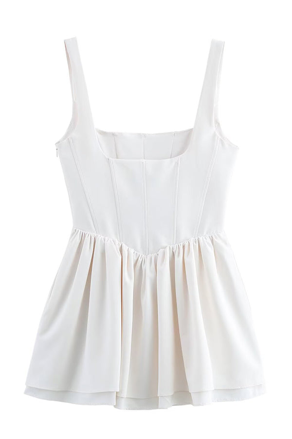 Solid Velvet Square Neck Slim Fit Mini Dress - View 18