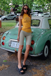 Rhinestone Rose High Neck Cami Top