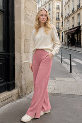 Wool Soft Straight Split Knit Pants