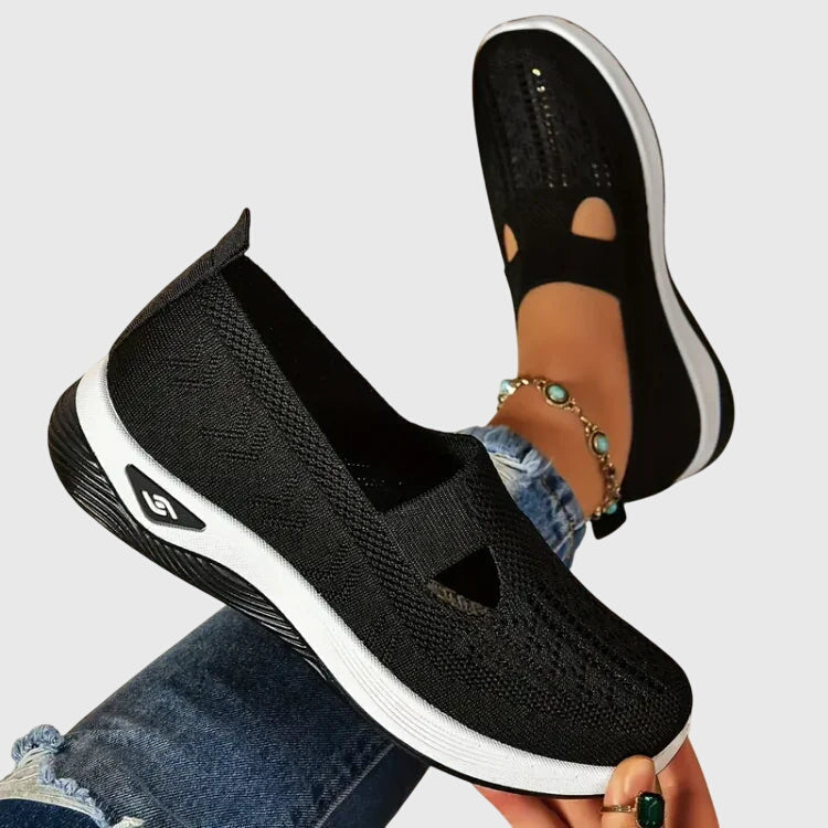 Mesh Cut Out Slip On Platform Sneakers