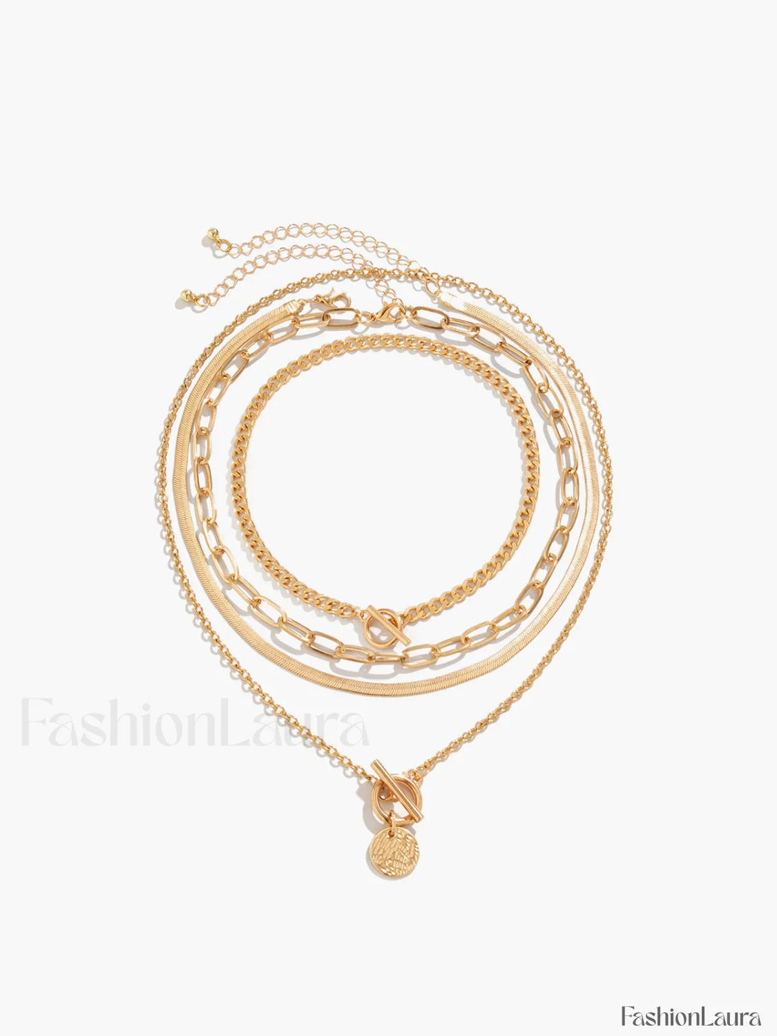 4pcs Chunky Stacking Pendant Necklace