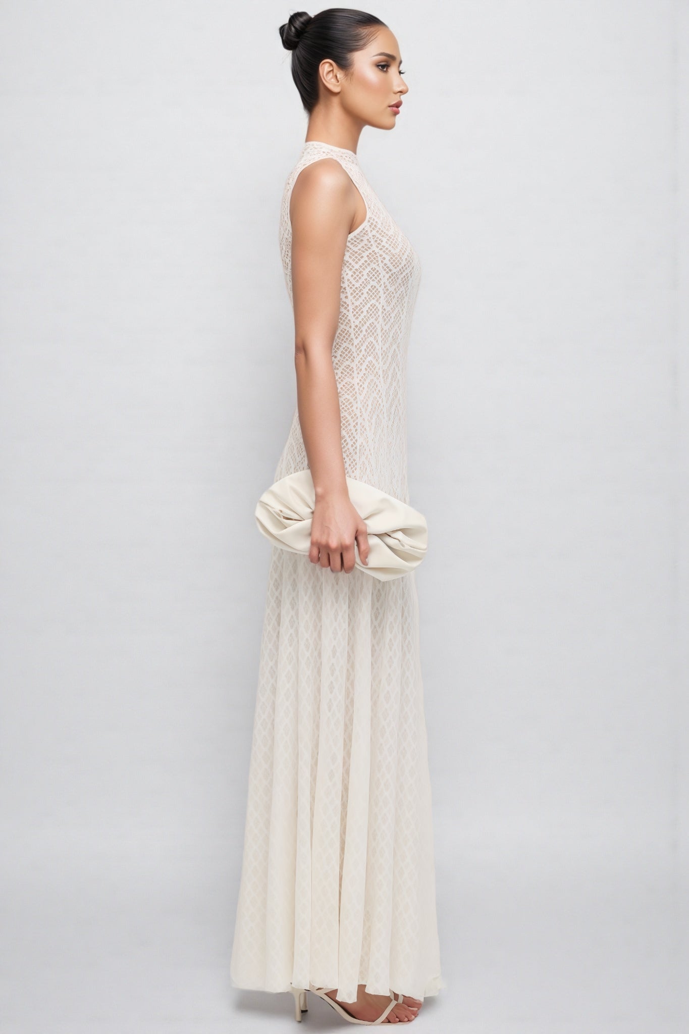 Lucas Solid Pointelle Sleeveless Maxi Dress