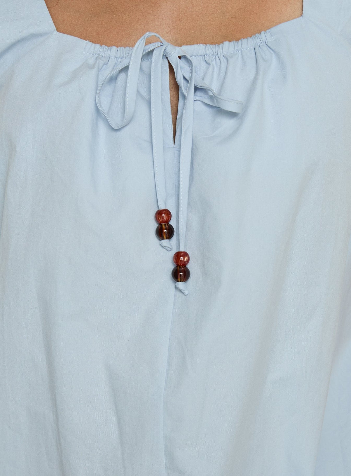 Square Neck Beaded Tie Front Sleeveless Shift Mini Dress 6