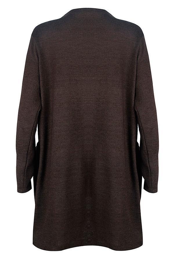 Pocket Knitting Long Coat