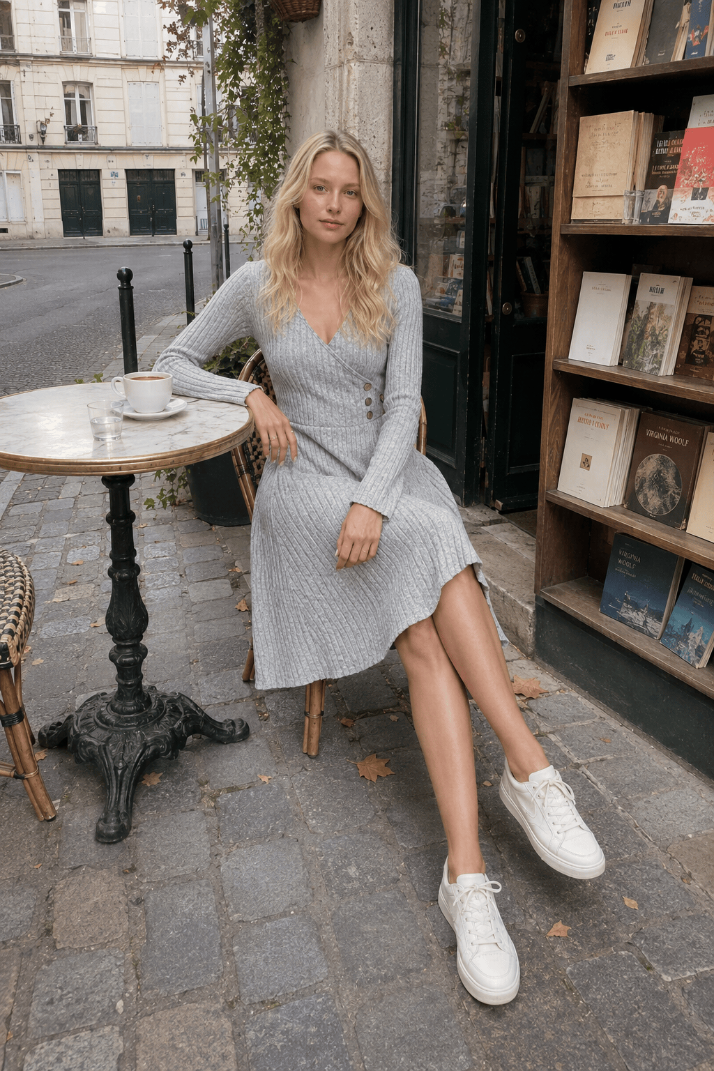 Patchwork Deep V-Neck Dress