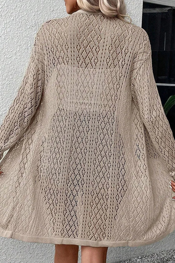 Hollow Knit V-Neck Cardigan