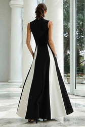 High Neck Sleeveless A-Line Maxi Gown 2