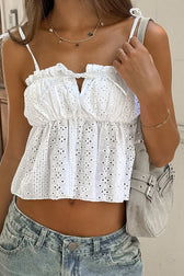 White Jacquard Cami Top