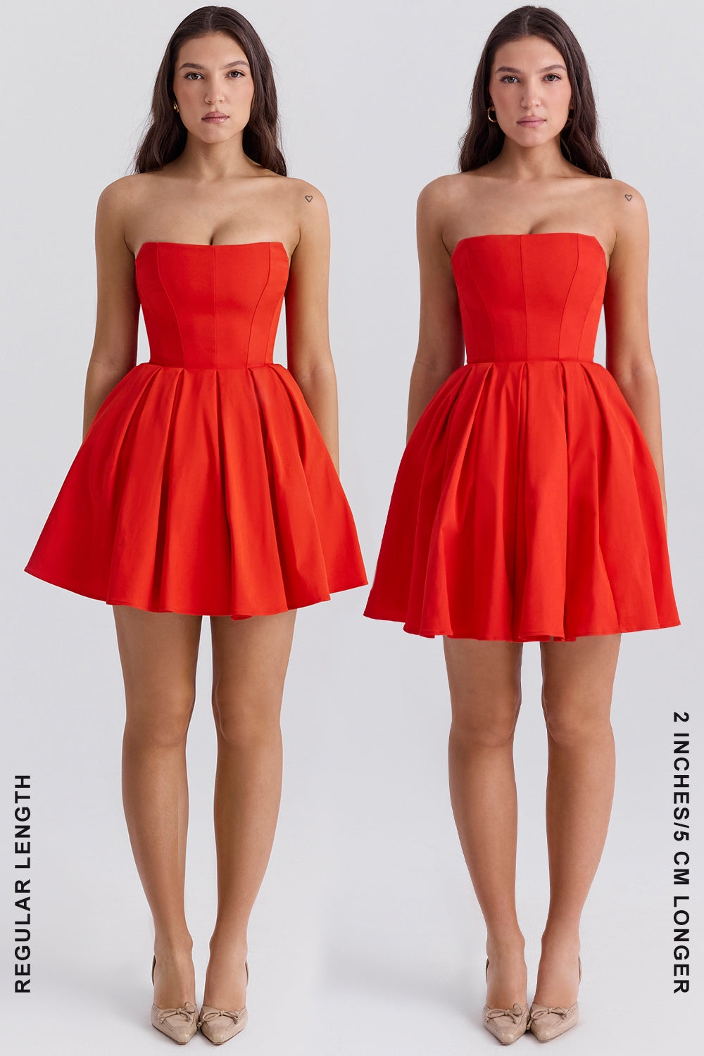 Strapless Corset Bodice Pleated Skater Mini Dress 13