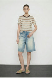 Vintage Wash Straight Cutoff Shorts