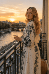 Printed Long-Sleeve Boho Dress