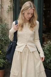 Sleek Wool Knit Cardigan