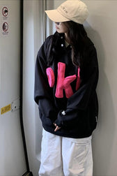 3D OK Letter Print Hoodie