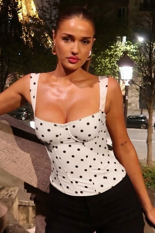 Polka Dot Off-Shoulder Cami Top